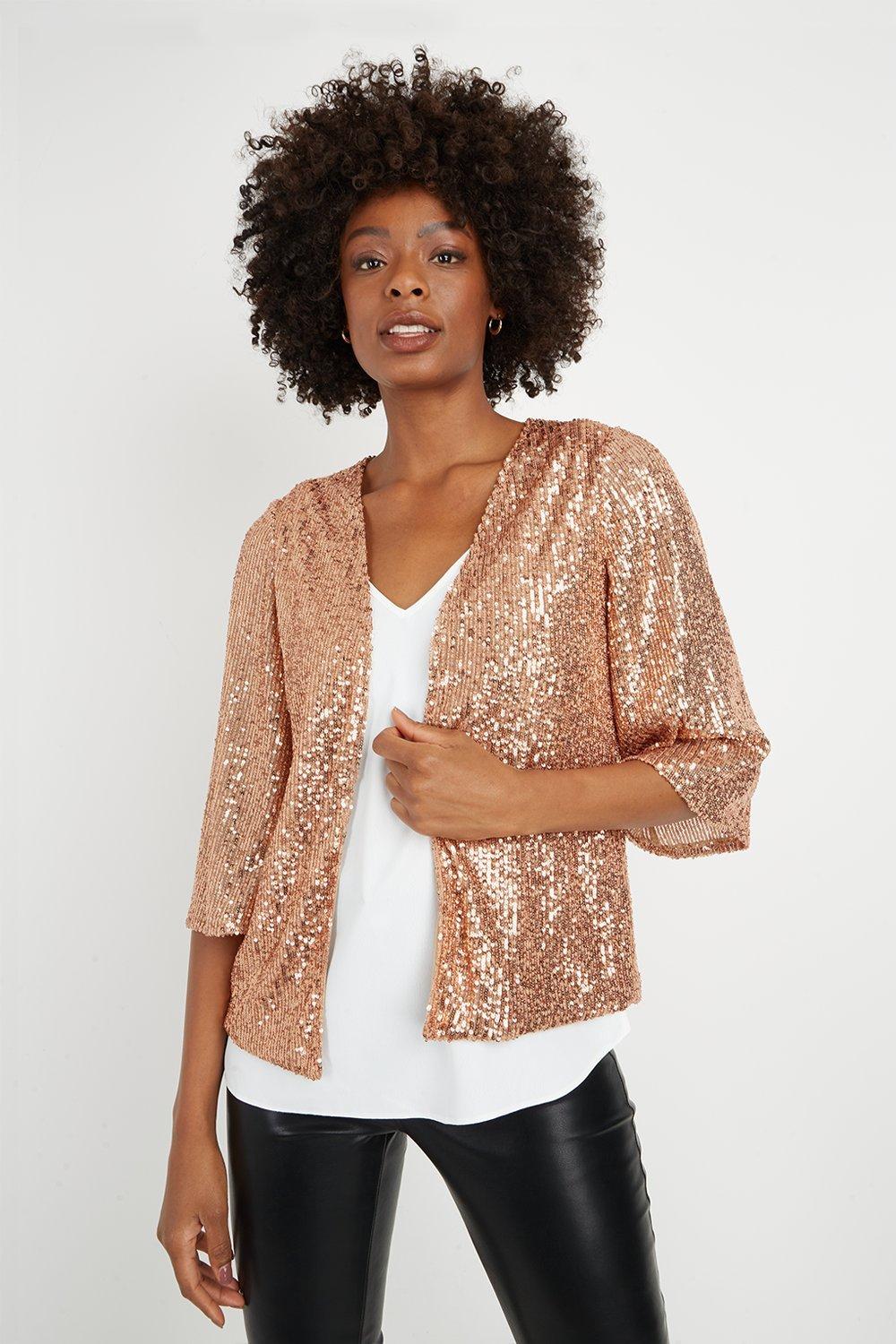 Rose gold sale sequin shrug